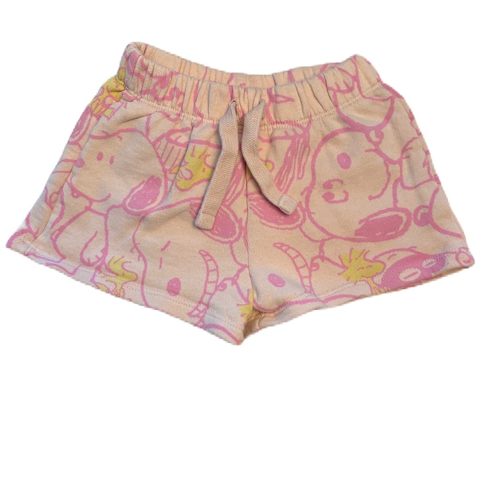 Zara Peanuts Pink Print Shorts - Size 3